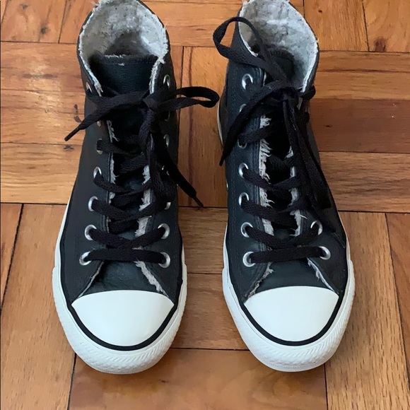 black leather converse uk 4
